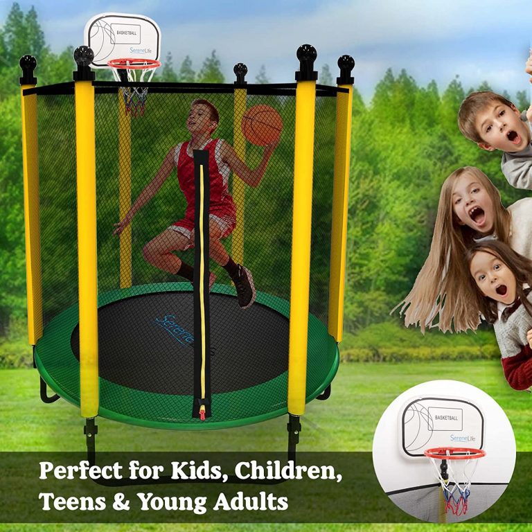 Trampoline With Basketball Hoop