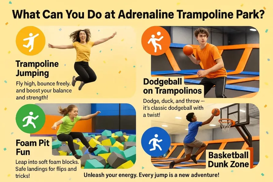 Activities at Adrenaline Trampoline Park