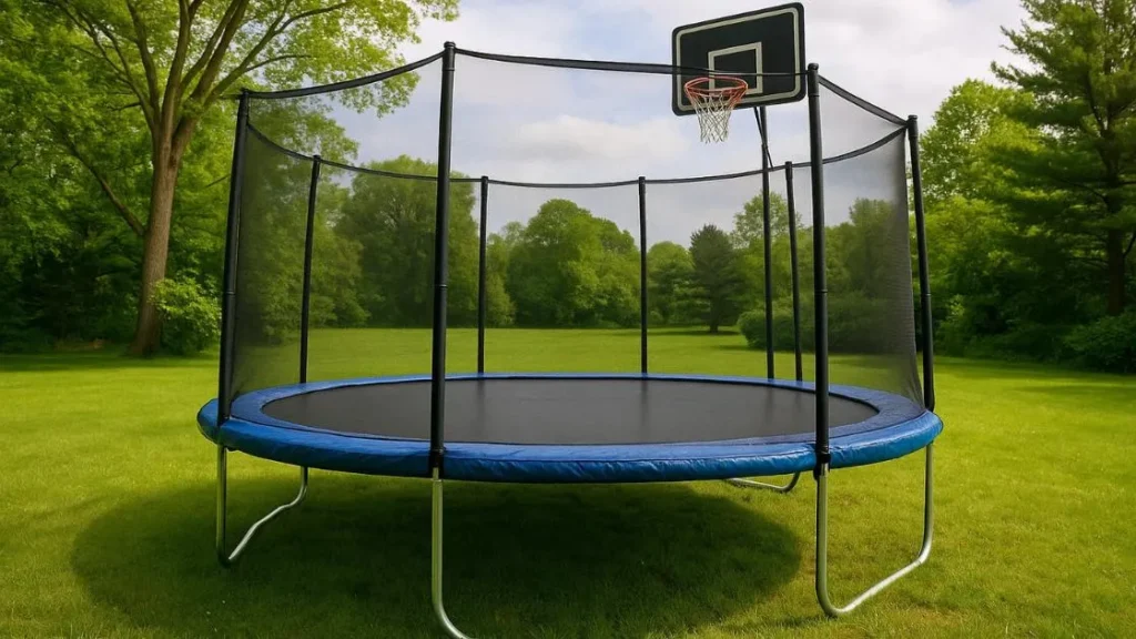 Trampoline With Basketball Hoop